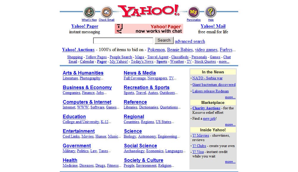 old yahoo search engine