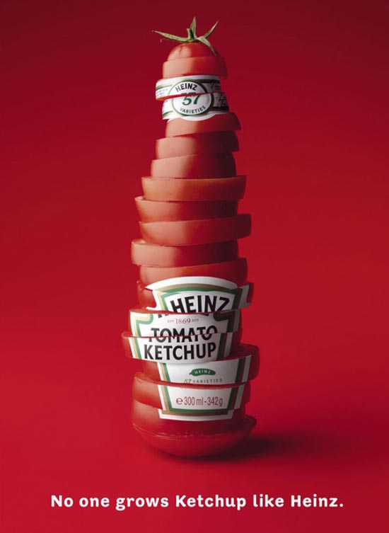 Heinz OOH with sliced logo with extra copy on the side