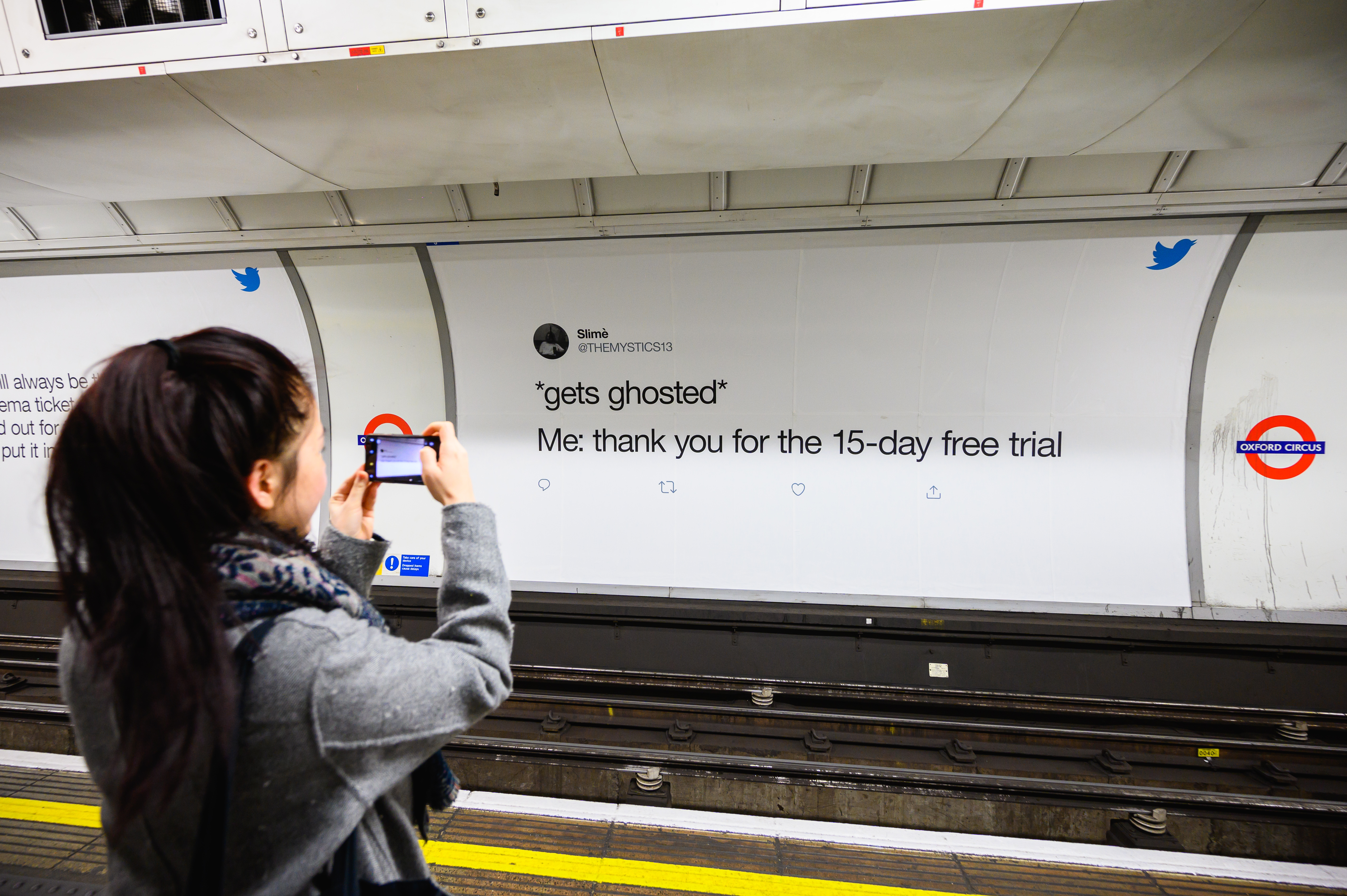 One of our Tweet billboards for Twitter dating