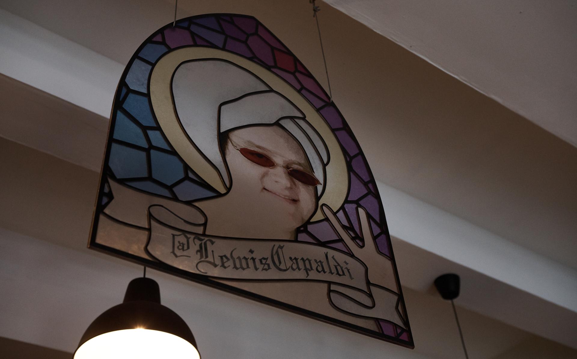 Lewis Capaldi stained glass window