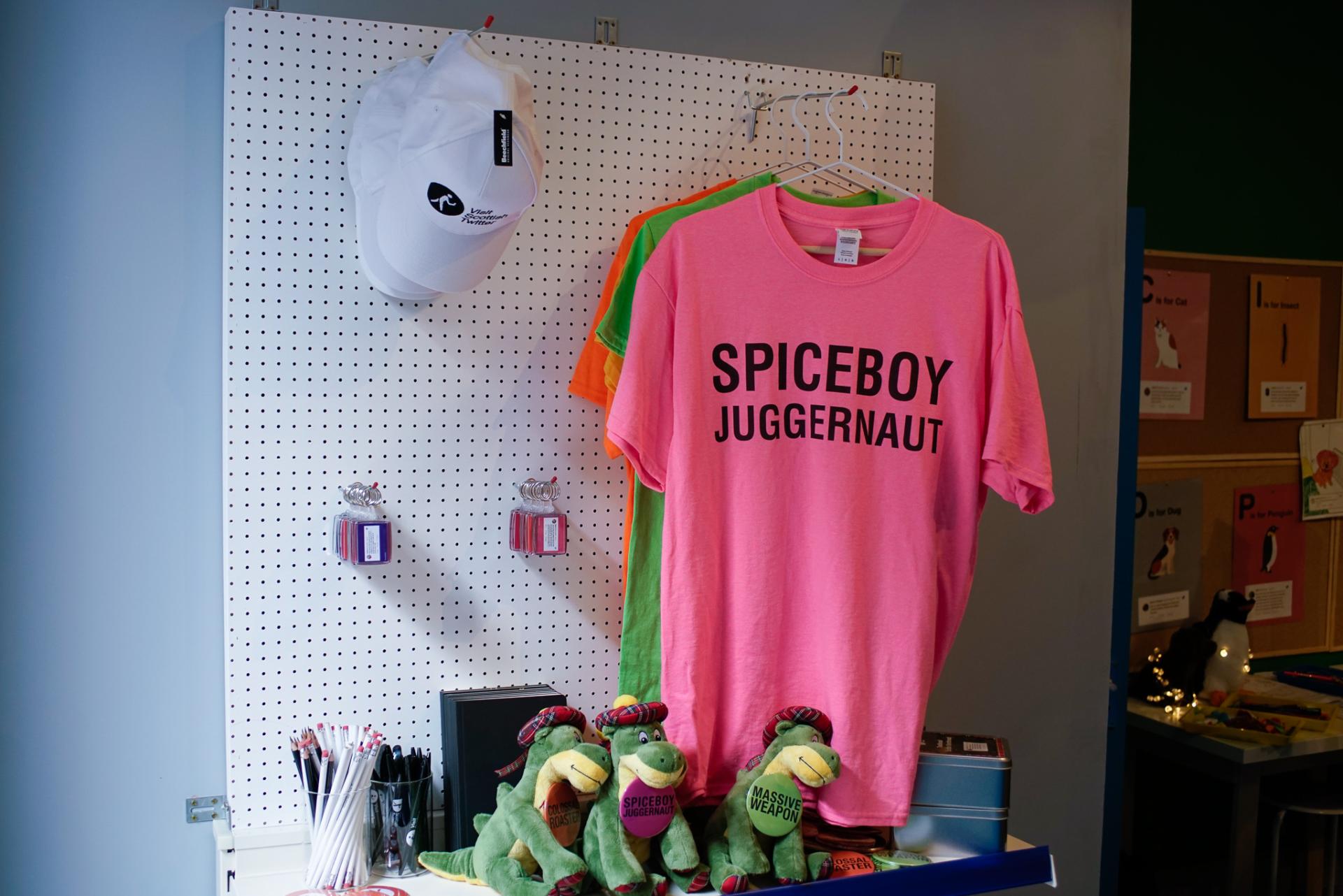 Spiceboy Juggernaut t-shirt in the gift shop