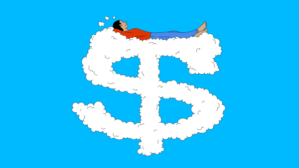 Dreaming about money illustration